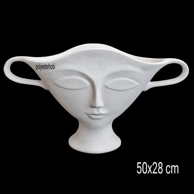 OB 2437 - Face Vazo Modern Dekoratif  Ham Polyester Obje