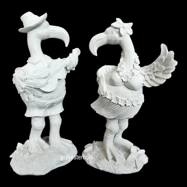 OB 2455 - Flamingo Kız Dansçı Biblo Ev ,Bahçe Dekor, Heykel Ham Polyester Obje