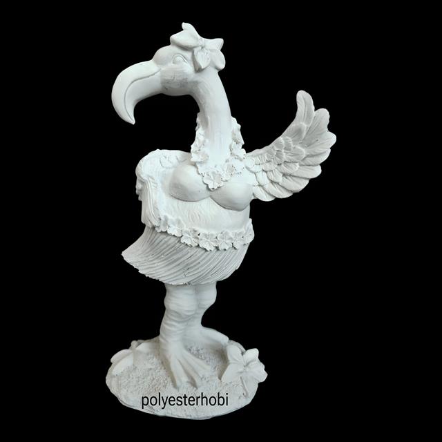 OB 2455 - Flamingo Kız Dansçı Biblo Ev ,Bahçe Dekor, Heykel Ham Polyester Obje