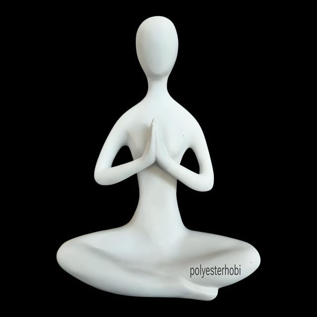 OB 2459 - Yogacı Biblo Ev , Ofis Dekor, Obje Ham Polyester Modern Heykel