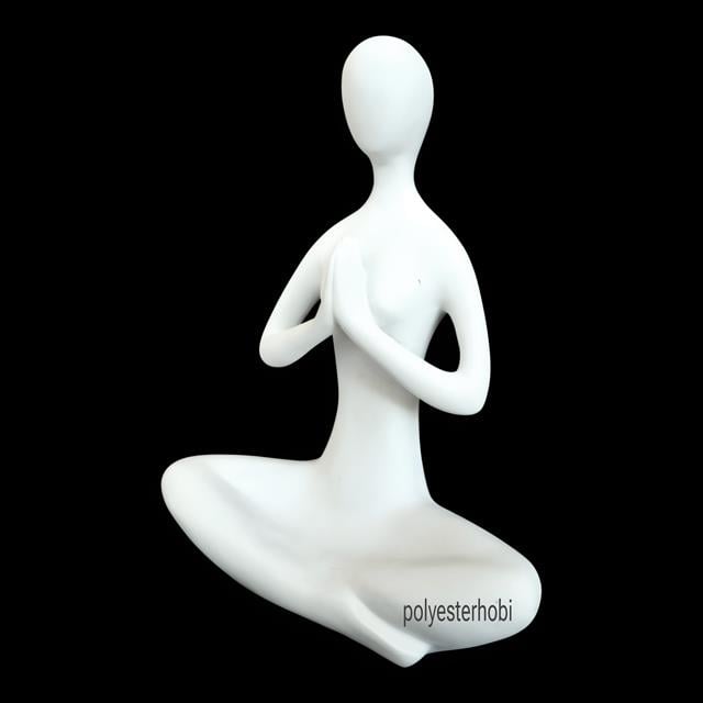 OB 2459 - Yogacı Biblo Ev , Ofis Dekor, Obje Ham Polyester Modern Heykel
