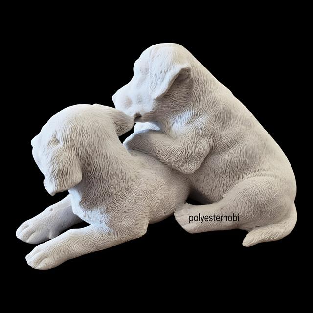 OB 2469 - Yavrulu Köpek Biblo , Ev Dekor, Obje Ham Polyester Heykel