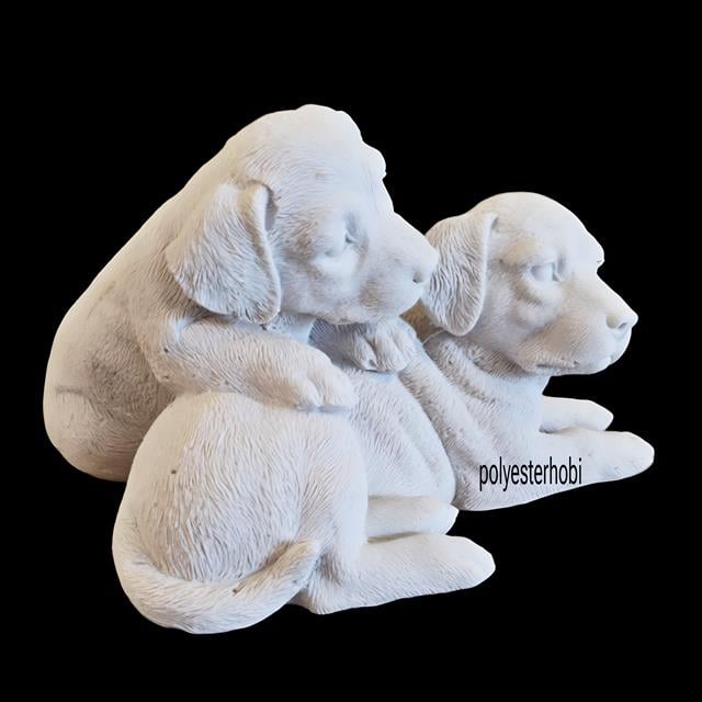 OB 2469 - Yavrulu Köpek Biblo , Ev Dekor, Obje Ham Polyester Heykel
