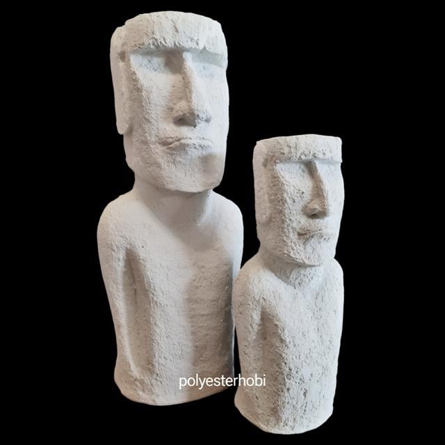 Ob 2479 - Moai Heykel Büyük Boy Ham Polyester Ev ,Ofis Dekor