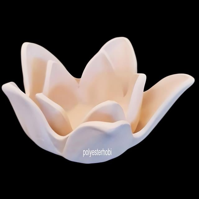 SC 089 -Lotus Mumluk 2 Li Set Ham Seramik Dekoratif Obje