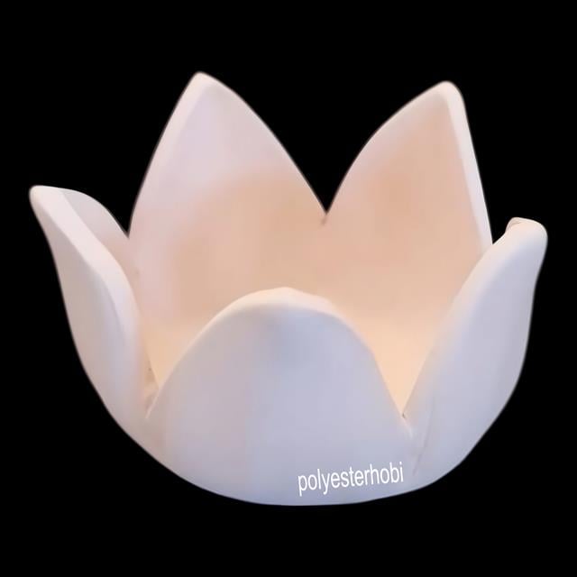 SC 089 -Lotus Mumluk 2 Li Set Ham Seramik Dekoratif Obje