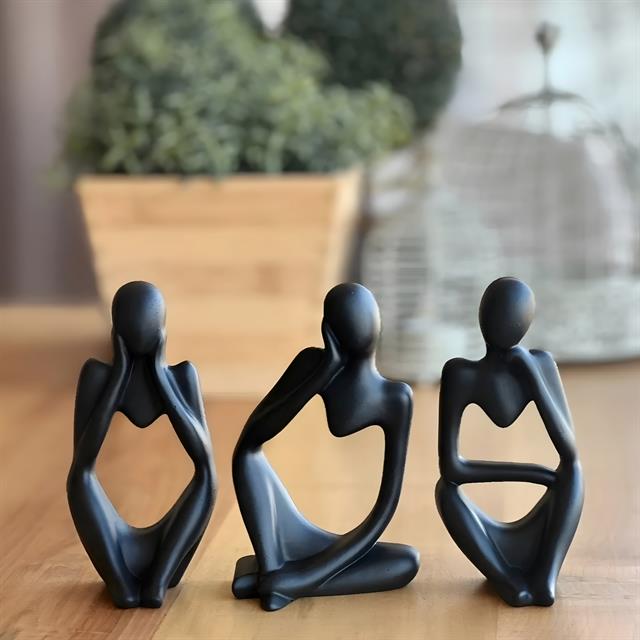 Soyut İnsancıklar Set Dekoratif Biblo , Ev , Ofis Dekor Heykel