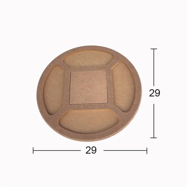 T 783 - Yuvarlak Karolu Tepsi Ham Mdf Sunumluk