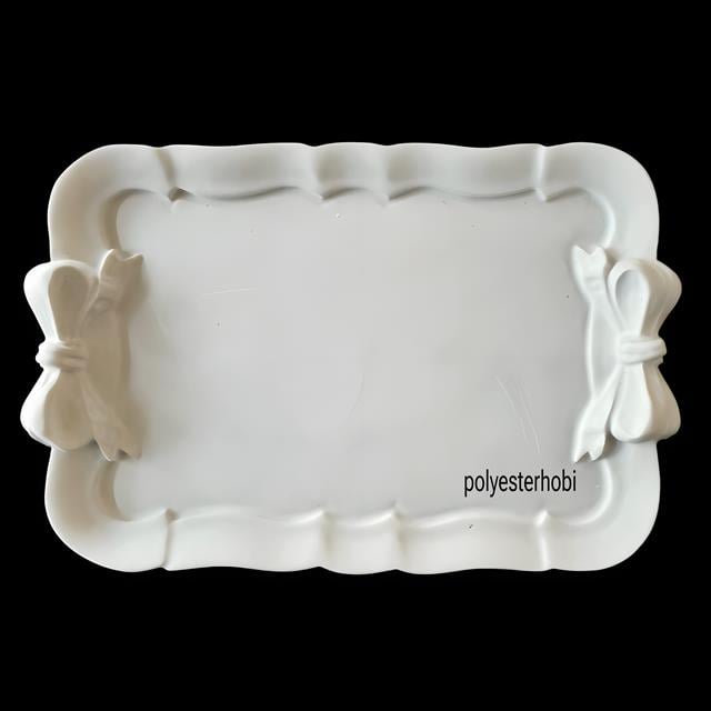 Te 135 - Fiyonklu Kahve Tepsi Ham Polyester Sunumluk