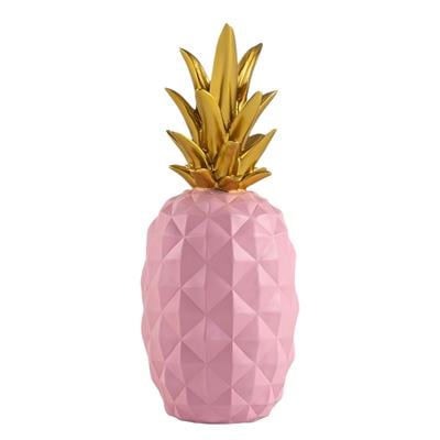 Ananas Pembe Gold Dev Boy Heykel, Ev , Ofis , Bahçe Dekoratif Biblo