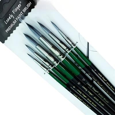 Fırça 6 Lı Set Ekonomik Hobi Akrilik Suluboya Çeşitli Yüzeyler İçin Detay Fırçalar