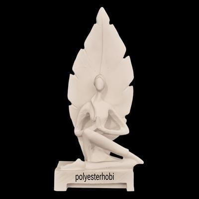 Ob 1930 - Yogacı Kız Küçük Boy Yapraklı Ham Polyester Obje