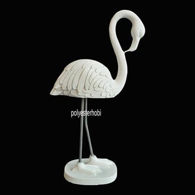 OB 2419 - Flamingo Heykel Ham Polyester Dekoratif Obje