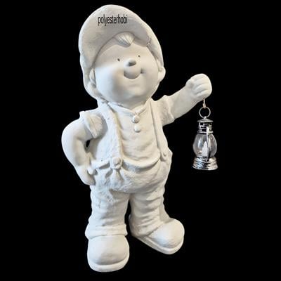 OB 2428 - Fenerli Erkek Çocuk Ham Polyester Dekoratif Bahçe Aydınlatma Obje