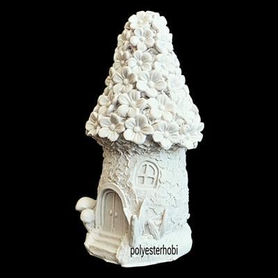 OB 2451 - Ev Biblo, Ev ,Bahçe Heykel , Dekor, Ham Polyester Obje