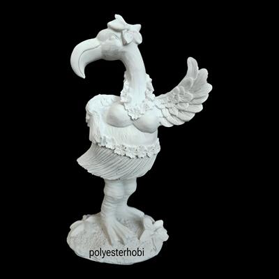 OB 2455 - Flamingo Kız Dansçı Biblo Ev ,Bahçe Dekor, Heykel Ham Polyester Obje