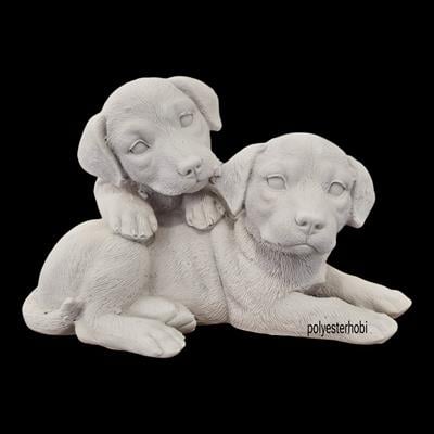 OB 2469 - Yavrulu Köpek Biblo , Ev Dekor, Obje Ham Polyester Heykel