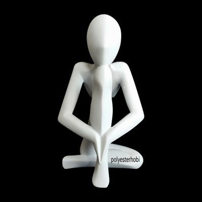 Ob 2498 - Yoga Modern Büst Meditasyon Heykel Ham Polyester Ev ,Ofis Dekor
