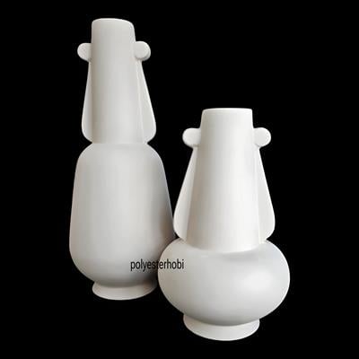 SS 136 - Modern Vazo 2 Li Set Ham Seramik Dekoratif Obje