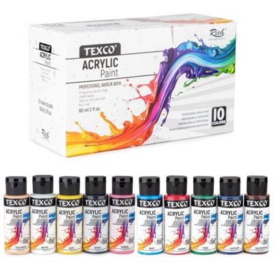 TEXCO AKRİLİK 60 Cc x 10 Adet Boya Set