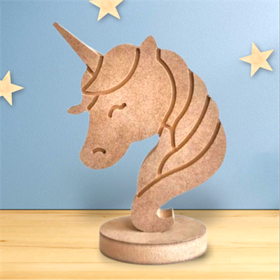 Unicorn Standlı Figür Ham Ahşap Çocuk Odası Obje