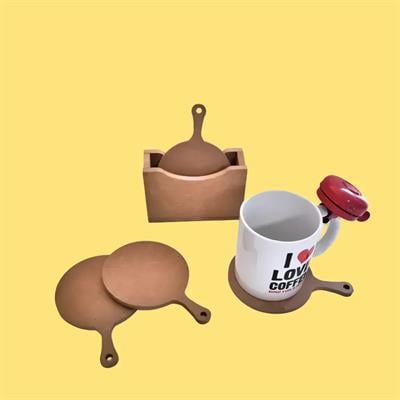 Yuvarlak Bardak Altlığı Set Ham Ahşap Dekoratif Obje
