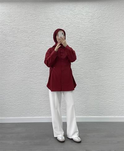 ZR MODEL DÜĞMELİ GÖMLEK BORDO