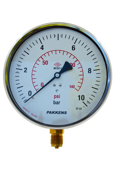 PAKKENS MANOMETRE Q160 10  Bar Alt.Ç. KL 1,6