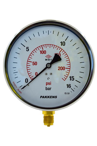PAKKENS MANOMETRE Q160 16 Bar Alt.Ç.KL 1,6