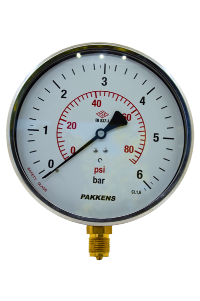PAKKENS MANOMETRE Q160 6   Bar Alt.Ç. KL 1,6