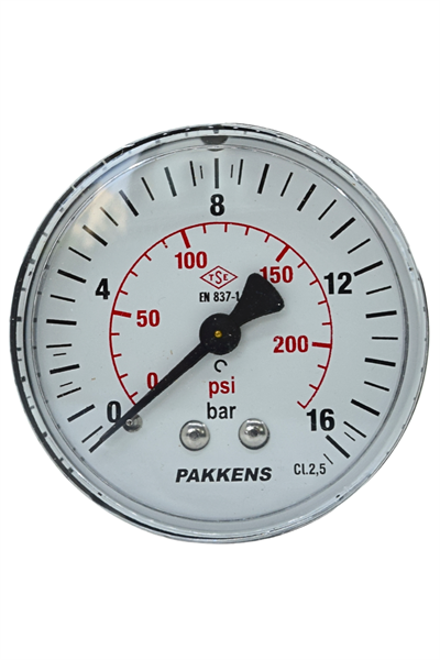 PAKKENS MANOMETRE Q63 16 Bar Ark.Ç.