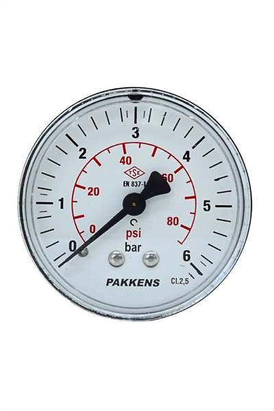 PAKKENS MANOMETRE Q63 6 Bar Ark.Ç.