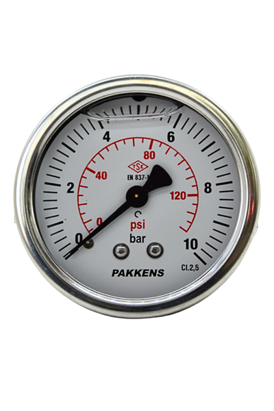 PAKKENS MANOMETRE Q63 GLS.10 Bar Ark.Ç.PANO