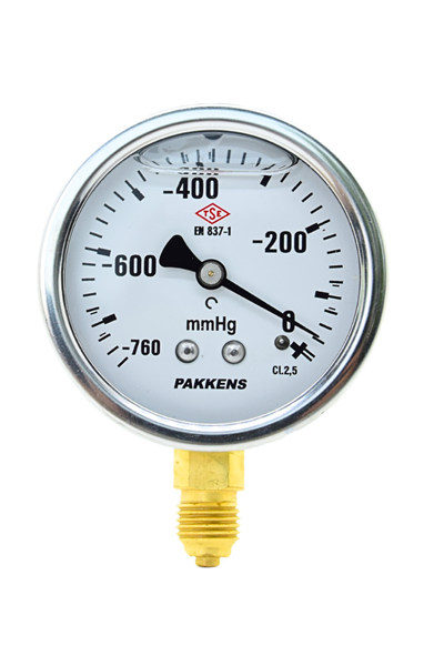 PAKKENS VAKUMETRE GLİS. Q63 0/-760 mmHg  ALT B.