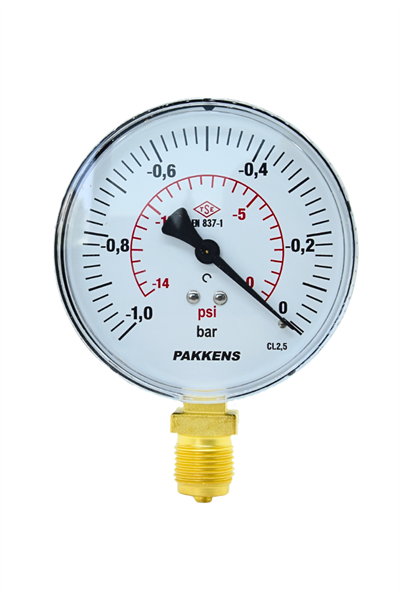 PAKKENS VAKUMETRE Q100 -1/ 0 bar alt. Akr.