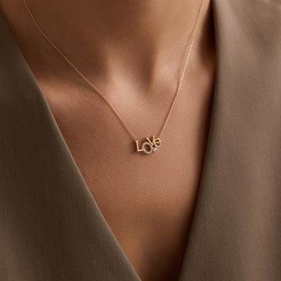 14 Ayar Altın Tasarım Kolye