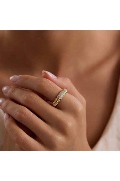 14 Ayar Tasarım Altın Yüzük