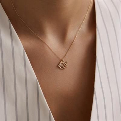 14 Ayar Renkli Taşlı Altın Kolye