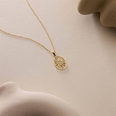 14 Ayar Altın Güneş Kolye