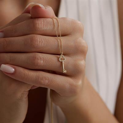 14 Ayar Altın Anahtar Kolye