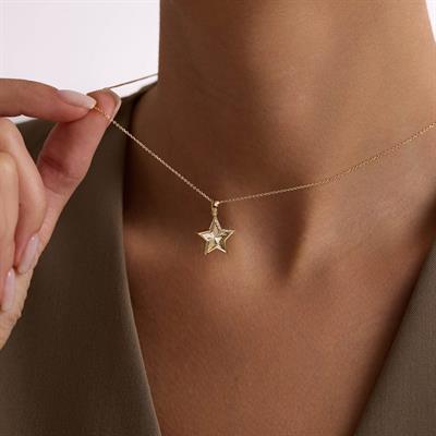 14 Ayar Altın Yıldız Kolye