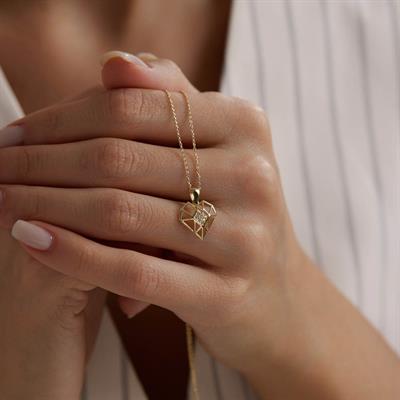 14 Ayar Altın Kalp Kolye