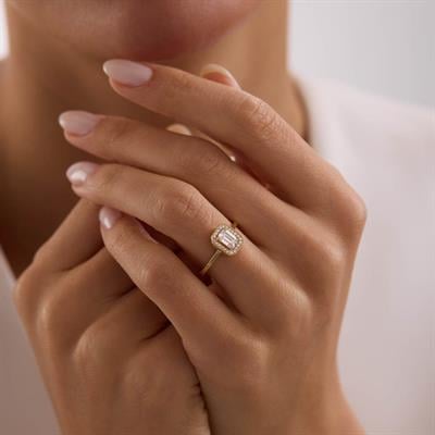 14 Ayar Altın Baget Yüzük