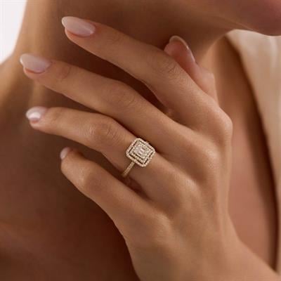 14 Ayar Altın Baget Yüzük