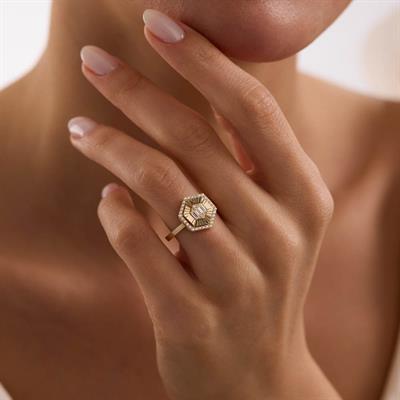 14 Ayar Altın Baget Yüzük