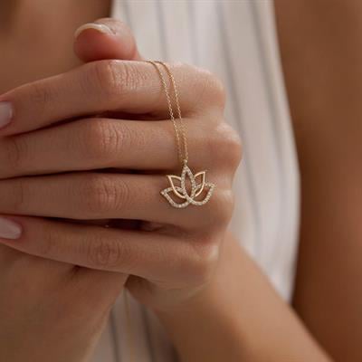 14 Ayar Altın Çiçek Kolye