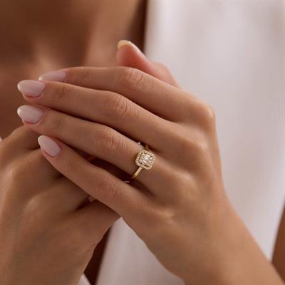 14 Ayar Altın Baget Yüzük