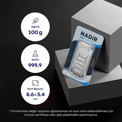 Nadir 100 Gram Külçe Gümüş