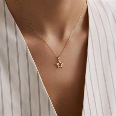 14 Ayar Altın Yıldız Kolye