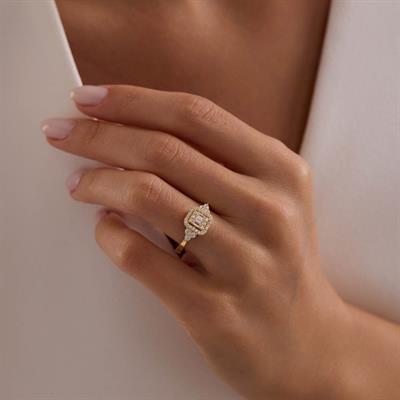 14 Ayar Altın Baget Yüzük